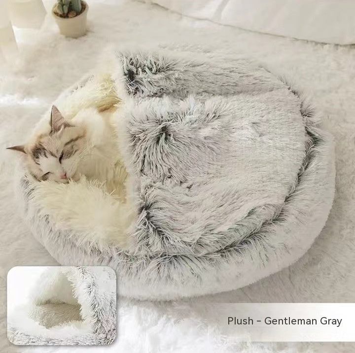 2 In 1 Dog And Cat Soft Plush Pet Bed