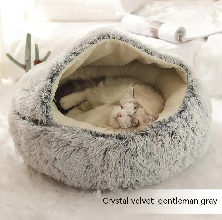 2 In 1 Dog And Cat Soft Plush Pet Bed