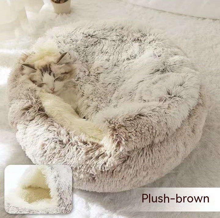 2 In 1 Dog And Cat Soft Plush Pet Bed